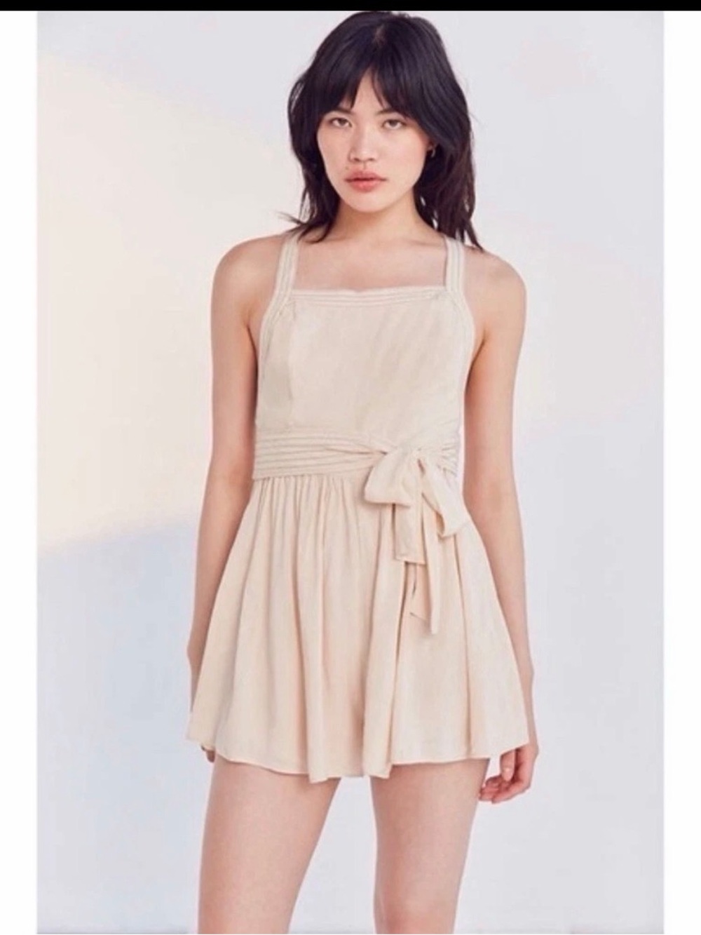 Urban Outfitters Kimchi Blue Trapunto Stitch Cross-Back Romper